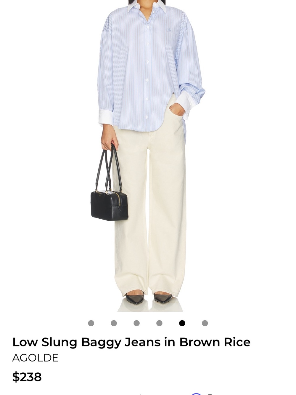 Agolde Low-Slung Baggy Jeans in Off-White
